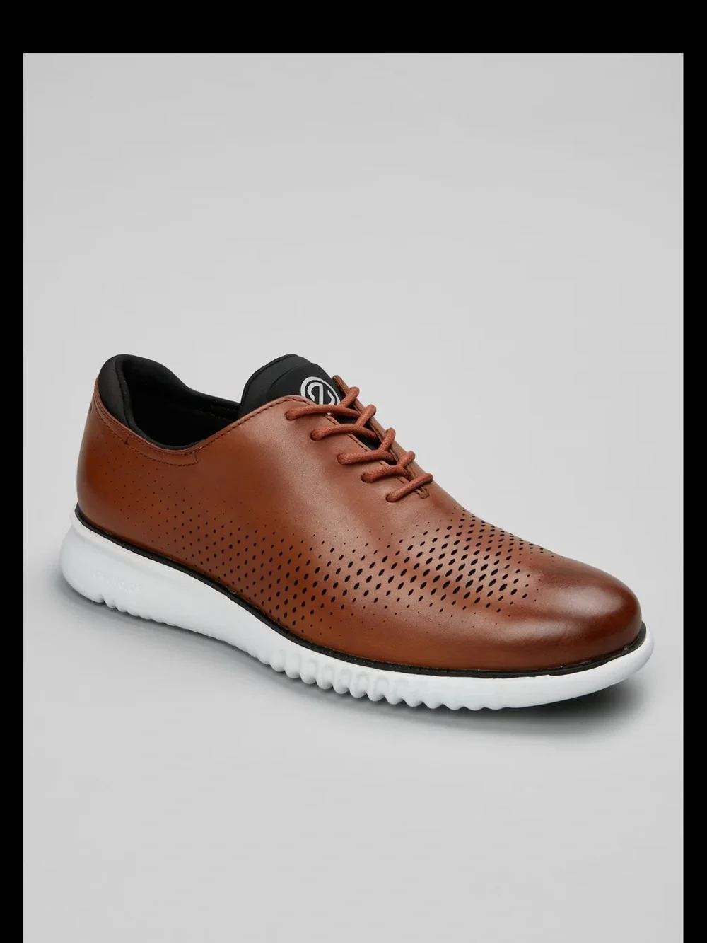 Cole Haan Brown Perforated Leather Lace-Up Oxfords